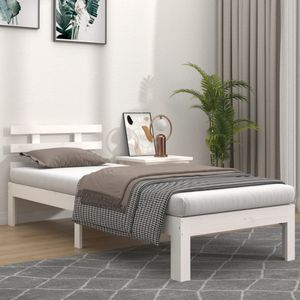 vidaXL Massivholzbett Wei&#223; 75x190 cm 2FT6 Small Single1273360