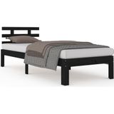vidaXL-Bedframe-massief-hout-zwart-90x200-cm