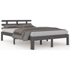 vidaXL Bedframe massief hout grijs 200x200 cm