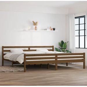 vidaXL Massivholzbett Honigbraun 200x200 cm