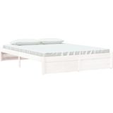 vidaXL-Bedframe-massief-hout-wit-160x200-cm