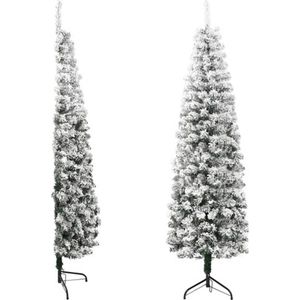 vidaXL Kunstkerstboom met sneeuw smal 120 cm PVC en PE, kunstkerstboom, smalle kerstboom, kerstdecoratie, kunstboom, kerstkunstboom, kerstversiering