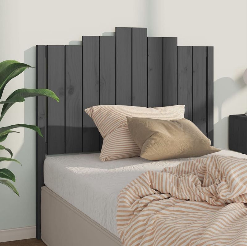 Kopfteil Grau 106x4x110cm Massivholz Kiefer vidaXL