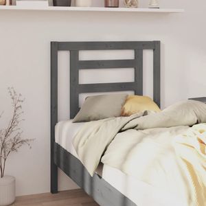 VidaXL Hoofdbord 81x4x100 cm Massief Grenenhout Grijs