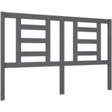 vidaXL Hoofdbord 146x4x100 cm massief grenenhout grijs
