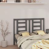 vidaXL Hoofdbord 146x4x100 cm massief grenenhout grijs