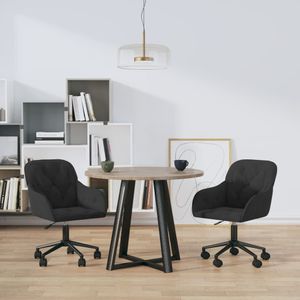 vidaXL - Eetkamerstoelen - Draaibaar - 2 Stuks - Fluweel - Zwart