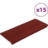 vidaXL Trapmatten - Rood - Naaldvilt Stof - 15 Stuks