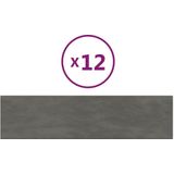 vidaXL Wandpanelen - Fluweel Donkergrijs - 12 Stuks - 1,08 m²