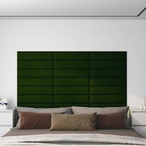 vidaXL Wandpaneele 12 Stk. Dunkelgrün 60x15 cm Samt 1,08 m²