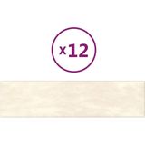 vidaXL Wandpanelen - Fluweel - Crèmekleurig - 12 Stuks - 1,08 m² - 60x15 cm