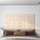 vidaXL Wandpanelen - Fluweel - Crèmekleurig - 12 Stuks - 1,08 m² - 60x15 cm