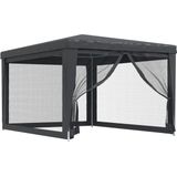 Partyzelt mit 4 Mesh-Seitenwänden Anthrazit 3x4 m HDPE vidaXL