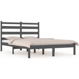 VidaXL Bedframe Massief Grenenhout Grijs 200x200 cm