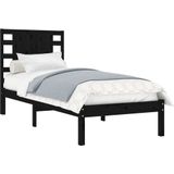 vidaXL-Bedframe-massief-grenenhout-zwart-100x200-cm