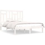 VidaXL Bedframe Massief Grenenhout Wit 120x200 cm