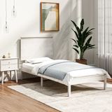 VidaXL Bedframe Massief Grenenhout Wit 90x200 cm