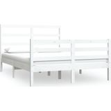 VidaXL Bedframe Massief Grenenhout Wit 120x190 cm 4FT Small Double