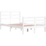 vidaXL Bedframe massief grenenhout wit 120x200 cm