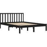 vidaXL Massivholzbett Schwarz Kiefer 200x200 cm