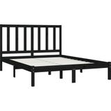 VidaXL Bedframe Massief Grenenhout Zwart 120x190 cm - 4FT Small Double