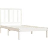 vidaXL - Bedframe - massief - grenenhout - witx200 - cm