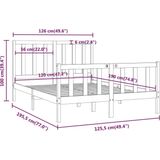 VidaXL Bedframe Massief Hout Honingbruin 120x190 cm - 4FT Small Double