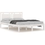 vidaXL - Bedframe - massief - hout - witx190 - cm