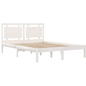 vidaXL Massivholzbett Weiß 160x200 cm