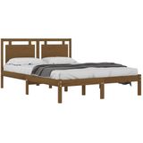 vidaXL Massivholzbett Honigbraun 200x200 cm