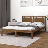 vidaXL Massivholzbett Honigbraun 200x200 cm