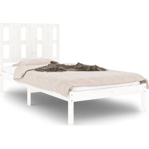 vidaXL Massivholzbett Weiß 75x190 cm