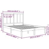 vidaXL Massivholzbett ohne Matratze 150x200 cm Kiefernholz