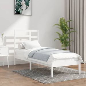 vidaXL - Bedframe - massief - hout - witx190 - cm