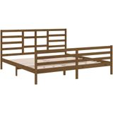 Massivholzbett Honigbraun 200x200 cm vidaXL