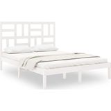 vidaXL Massivholzbett Weiß 120x190 cm