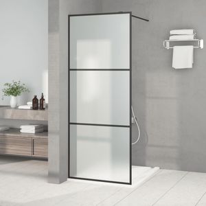 vidaXL - Inloopdouchewand - 80x195 - cm - mat - ESG-glas - zwart