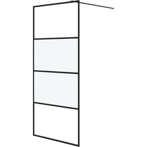 Vidaxl - Duschwand für Begehbare Dusche Schwarz 90x195cm Halbmatt esg