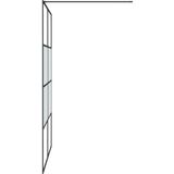 vidaXL Inloopdouchewand 140x195 cm halfmat ESG-glas zwart