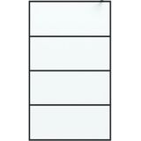 vidaXL Inloopdouchewand 115x195 cm mat ESG-glas zwart