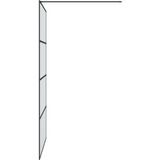 vidaXL Inloopdouchewand 115x195 cm mat ESG-glas zwart