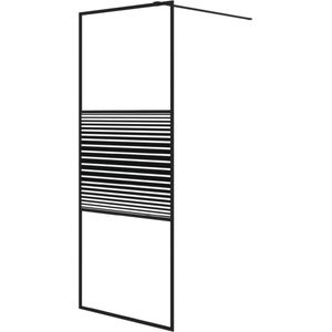 vidaXL Inloopdouchewand 80x195 cm transparant ESG-glas zwart