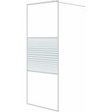 vidaXL Inloopdouchewand 80x195 cm transparant ESG-glas wit