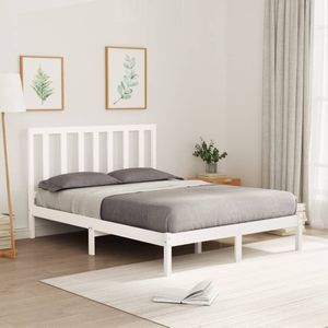 vidaXL - Bedframe - massief - hout - witx200 - cm
