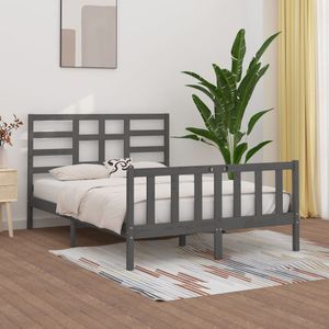 Massivholzbett Grau 150x200 cm vidaXL