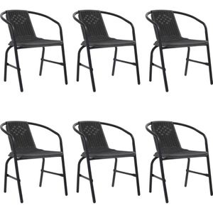 vidaXL Gartenstühle 6 Stk. Rattan-Optik Kunststoff und Stahl 110 kg