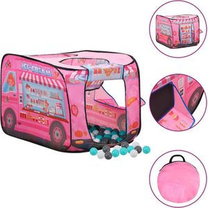 Speeltent - Busvorm - Polyester - Inclusief 250 Kleurrijke Ballen