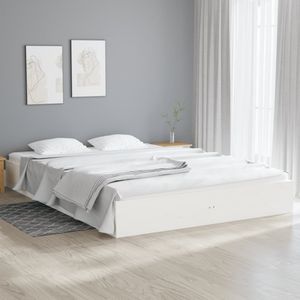vidaXL Massivholzbett Weiß 180x200 cm