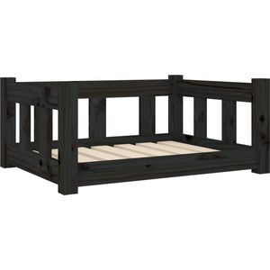 vidaXL Hundebett Schwarz 65,5x50,5x28 cm Massivholz Kiefer