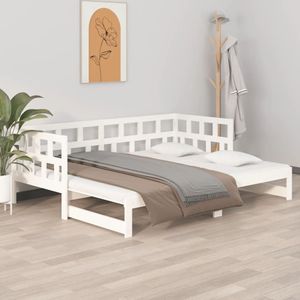 Vidaxl - Tagesbett Ausziehbar Weiß Massivholz Kiefer 2x(90x200) cm